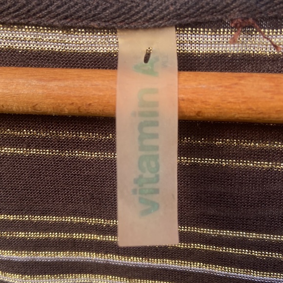 Vitamin A Long Sleeve V Neck Hoodie Shimmer Cover Up Women's Size S - Picture 5 of 7